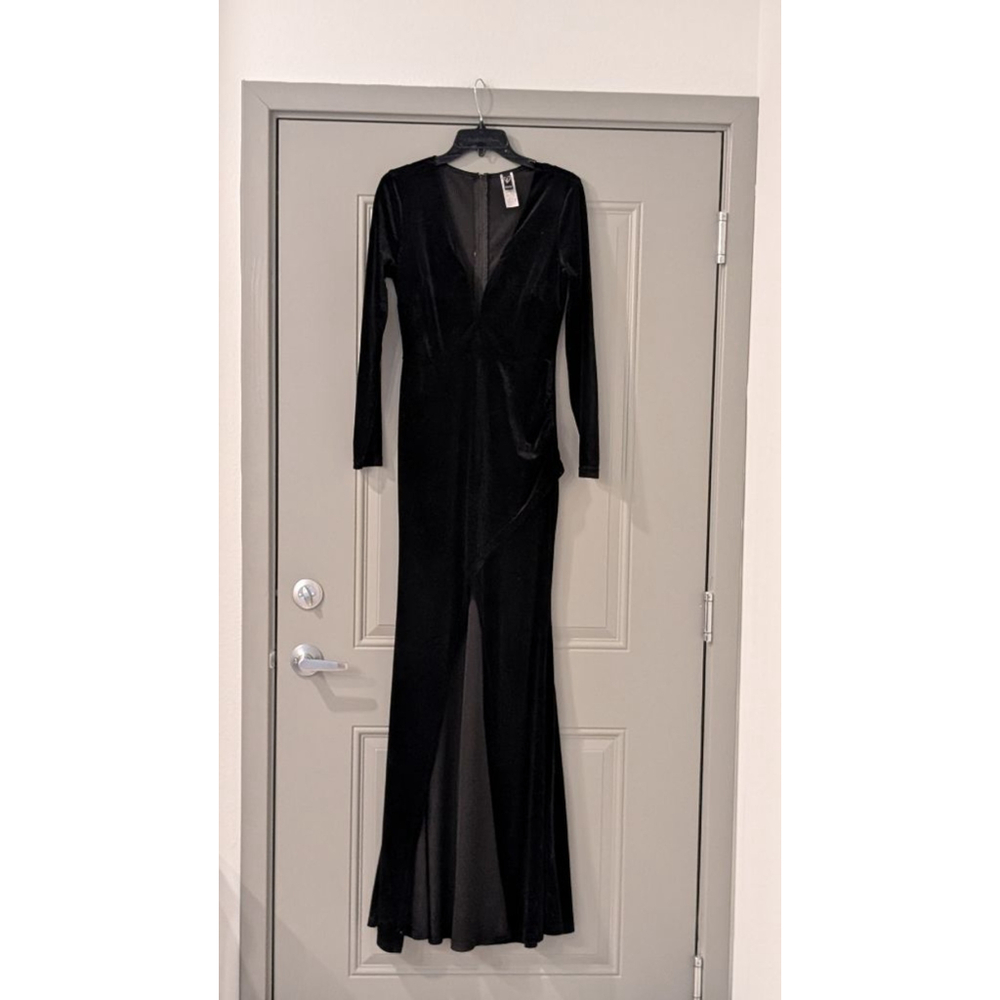 Women's Windsor Black Velvet Long Sleeve Maxi Dress M - Picture 8 of 16